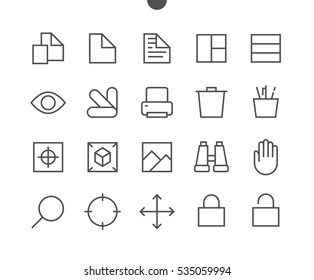 Graphic Design Pixel Perfect Well-crafted Vector Thin Line Icons 48x48 Ready for 24x24 Grid for Web Graphics and Apps with Editable Stroke. Simple Minimal Pictogram Part 4-4