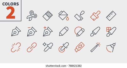 Graphic Design Pixel Perfect Well-crafted Vector Thin Line Icons 48x48 Ready for 24x24 Grid for Web Graphics and Apps with Editable Stroke. Simple Minimal Pictogram