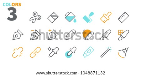 Graphic Design Pixel Perfect Well-crafted Vector Thin Line Icons 48x48 Ready for 24x24 Grid for Web Graphics and Apps. Simple Minimal Pictogram Part 2-4