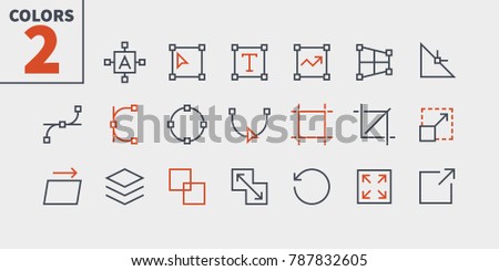 Graphic Design Pixel Perfect Well-crafted Vector Thin Line Icons 48x48 Ready for 24x24 Grid for Web Graphics and Apps with Editable Stroke. Simple Minimal Pictogram Part 1-4
