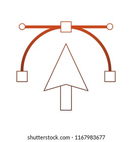 Graphic design pointer red lines