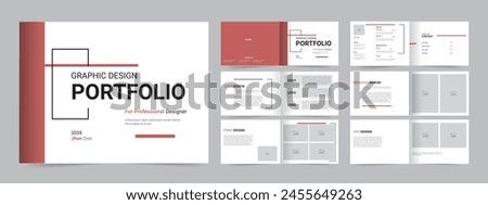 Graphic design portfolio , A5 Graphic Designer professional Portfolio Template Vector
