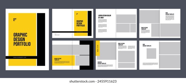 graphic design portfolio design template, designer product proposal portfolio layout