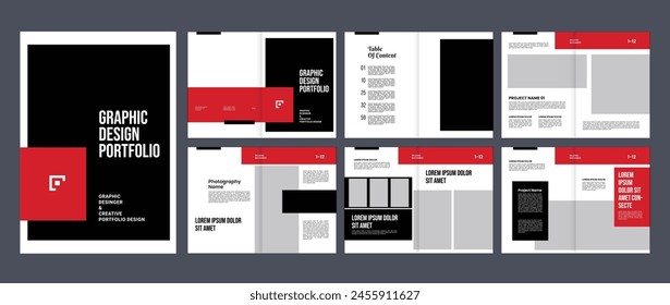 graphic design portfolio design template, designer product proposal portfolio layout