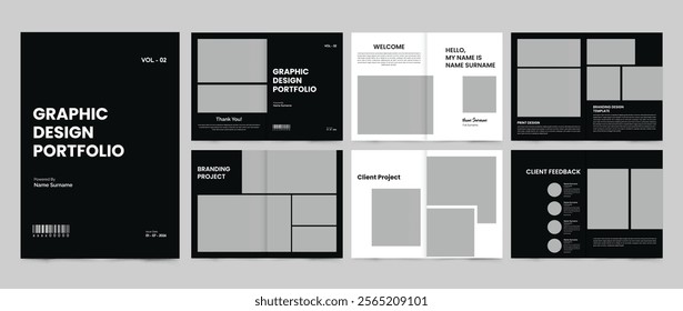 graphic design portfolio template design. graphic designer product collection