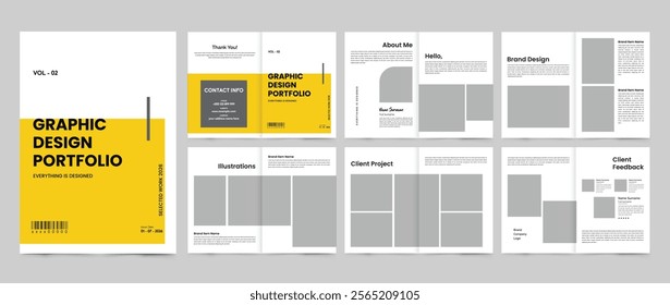 graphic design portfolio template design. graphic designer product collection