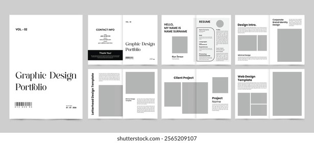 graphic design portfolio template design. graphic designer product collection