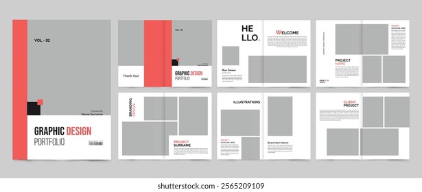 graphic design portfolio template design. graphic designer product collection