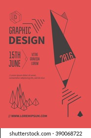 Graphic design poster. Brochure cover template. Vector