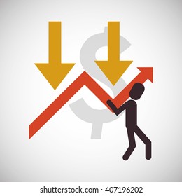 Graphic design of profit , editable vecctor