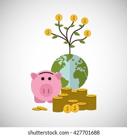 Graphic design of profit , editable vecctor