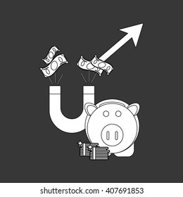 Graphic design of profit , editable vector