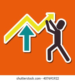 Graphic design of profit , editable vector