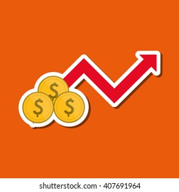 Graphic design of profit , editable vector