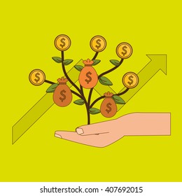 Graphic design of profit , editable vector