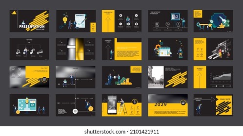 Graphic Design Project Presentation, powerpoint. Infographic Slide Template. For use in Flyer, SEO. Webinar Landing Page Template, Website Design, Banner. A team of people creates a business, teamwork