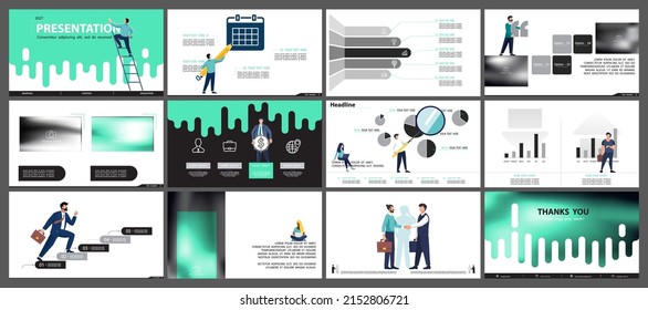 Graphic Design Project Presentation, powerpoint. Infographic Slide Template. For use in Flyer, SEO. Webinar Landing Page Template, Website Design, Banner. A team of people creates a business, teamwork