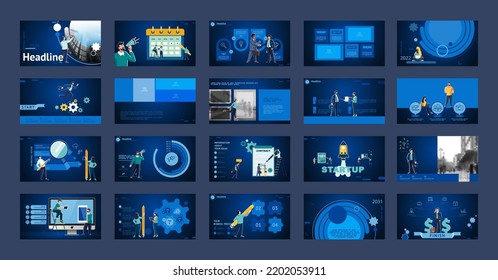 Graphic Design Project Presentation, Powerpoint. Infographic Slide Template. For Use In Flyer, SEO. Webinar Landing Page Template, Website Design, Banner. A Team Of People Creates A Business, Teamwork