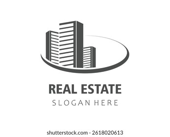 Graphic design of real estate symbols, with simple and clean shapes