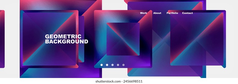 Un Diseño gráfico con rectángulos en color magenta y azul eléctrico sobre fondo blanco. Ideal para aplicaciones de oficina, eventos o dispositivos de visualización multimedia