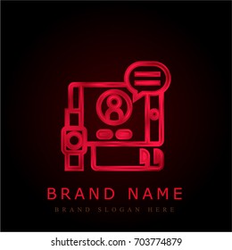 Graphic design red chromium metallic logo