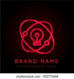 Graphic design red chromium metallic logo
