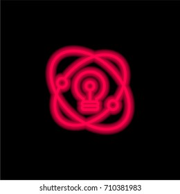 Graphic design red glowing neon ui ux icon. Glowing sign logo vector