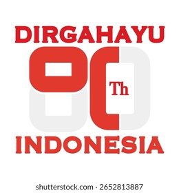 A graphic design in red and white indonesian independence day 2025, celebrating an anniversary or national day, 