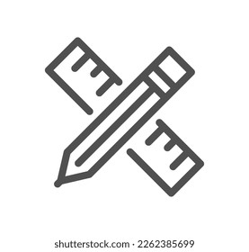 Graphic design related icon outline and linear vector.