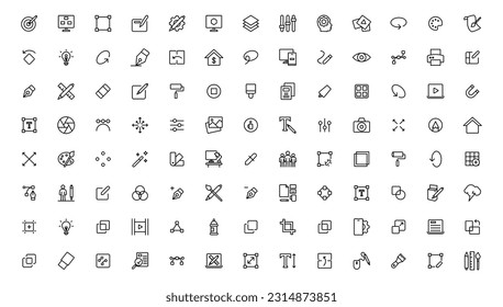  Graphic Design related icon . Outline icon.
