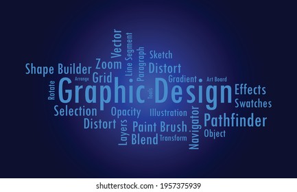 Graphic Design Related Key Words Vector illustration