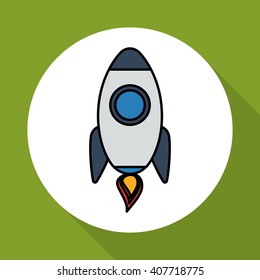 Graphic design of rocket , vector illustration