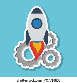 Graphic design of rocket , vector illustration
