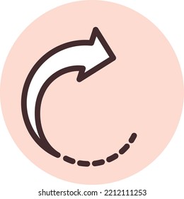 Rotación de diseño gráfico, ilustración, vector sobre fondo blanco.