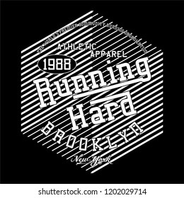 graphic design Running for shirt and print