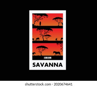 Graphic Design Savanna for T shirt Stret Wear