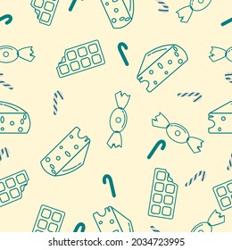 graphic design of seamless cheese candy and chocolate