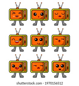 graphic design. set of cute television icons. vector illustration