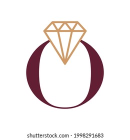 Graphic design shape O and diamond for fashion brand