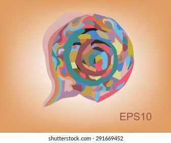 Graphic design of shell,Marsala tone