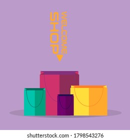 Grafik-Design-Shopping-Sack-Hintergrund für den Verkauf, modernes Design, abstrakt, Website, Visitenkarten, Postkarten