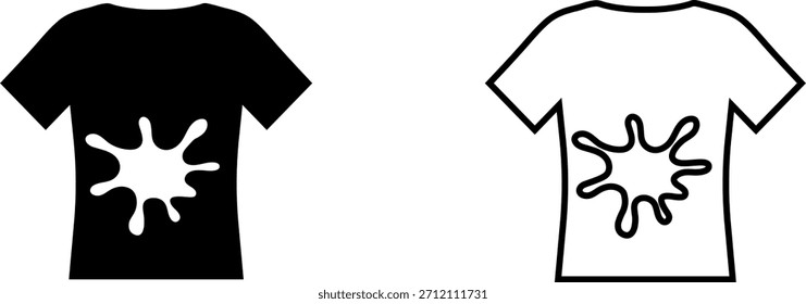 Diseño gráfico que muestra un logotipo simple de una mancha en camisetas blancas y negras sin Elementos o fondos adicionales