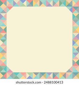 A graphic design source with a beautiful pastel tone puzzle-shaped frame background.