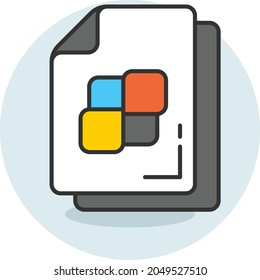 Graphic Design Source File Concept, cmyk colour machine input Vector Icon Design, Offset Printing Symbol, Digital Printer Services Sign, Cmyk Color print equipment Stock illustration