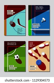 Graphic design sport concept. Sports equipment background. Vector Illustration.