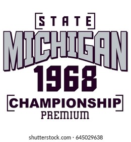 Graphic design state michigan for t-shirts