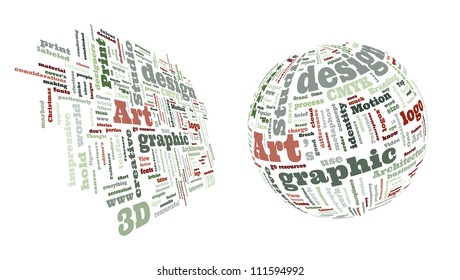 Graphic design studio. Trendy print concept word cloud