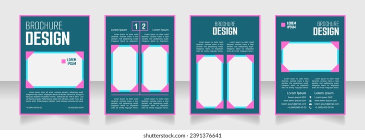 Graphic design study blank brochure design. Template set with copy space for text. Premade corporate reports collection. Editable 4 paper pages