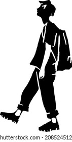 Diseño gráfico, tipo elegante, silueta de un tipo de moda, afiche de pop k