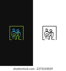 Graphic Design Symbolizes Communication and Connection. Happy Human Representation. A happy graphic icon representing communication and branding with text.